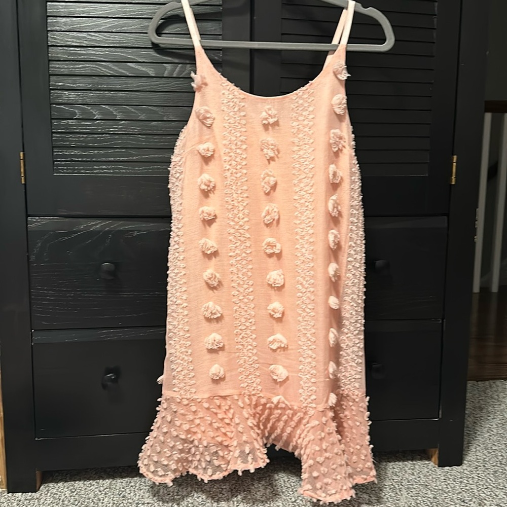 Pom Pom ballet pink shift dress